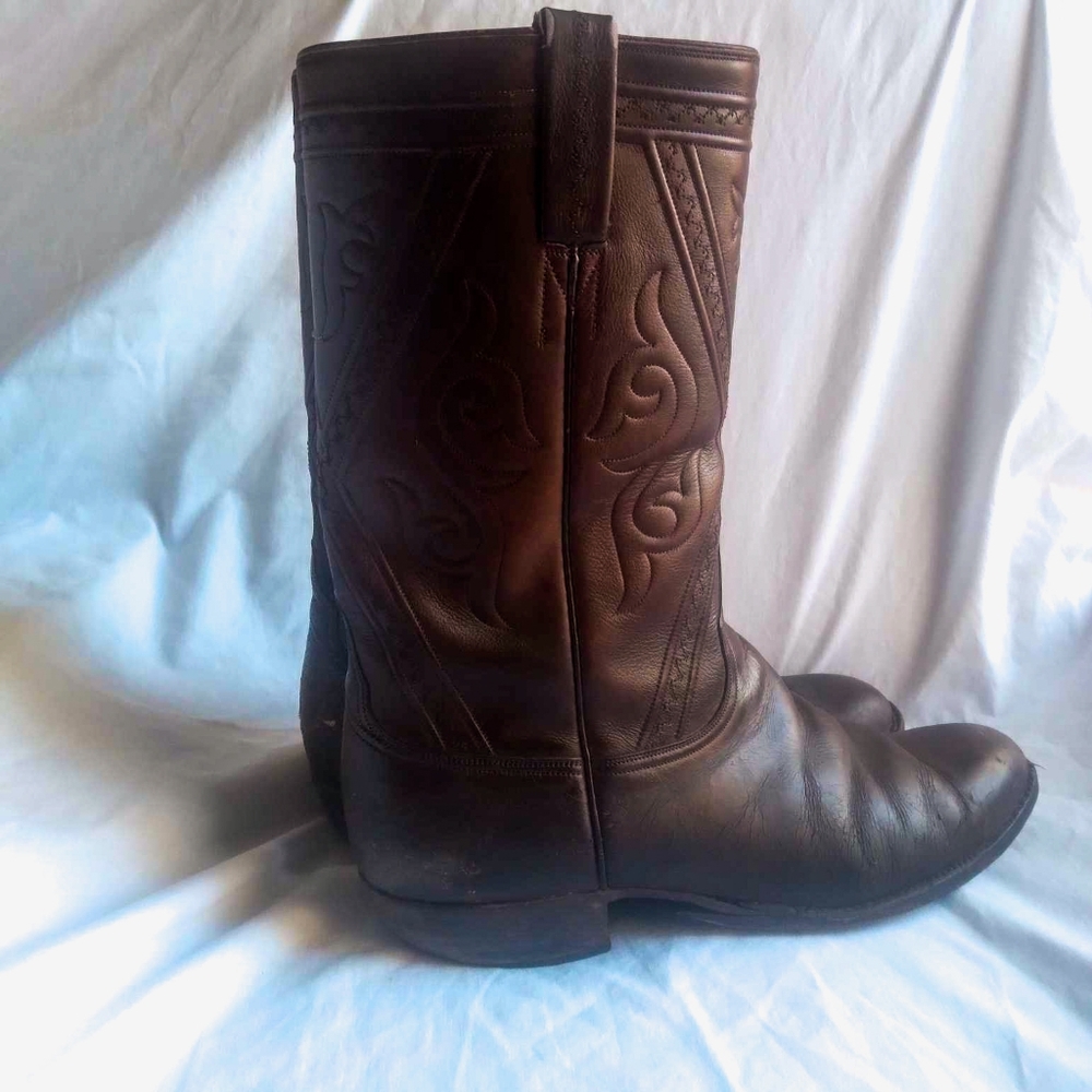 Lucchese San Antonio Brown Leather Boots Mens Size 13 D Cowboy Western